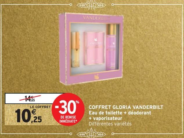 COFFRET GLORIA VANDERBILT Eau de toilette + déodorant + vaporisateur