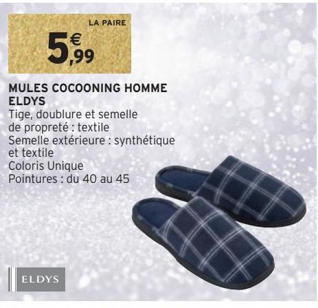 MULES COCOONING HOMME ELDYS