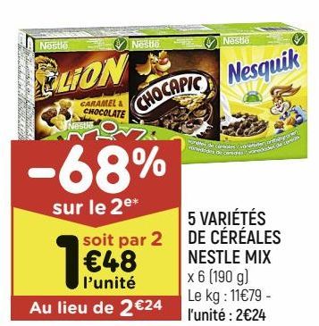 6 variétées de céréales Nestlé Mix