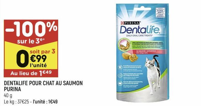 dentalife pour chat au saumon Purina