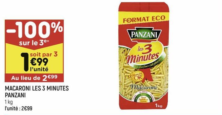 macaroni les 3 minutes Panzani