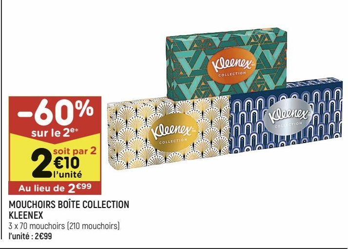 mouchoirs boite collection Kleenex