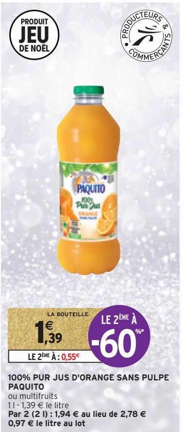 jus d'orange Paquito