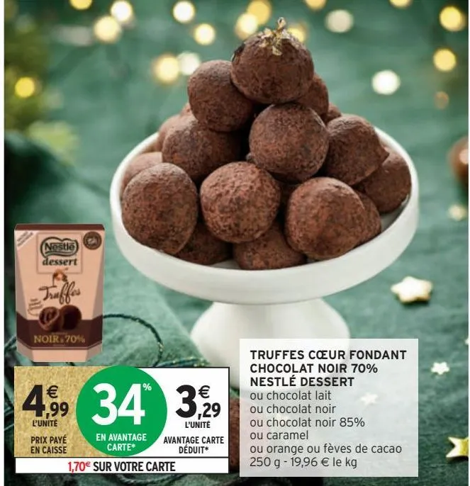 Grand chocolat - La Truffe au chocolat noir à 70% cacao - Nestlé - 250g