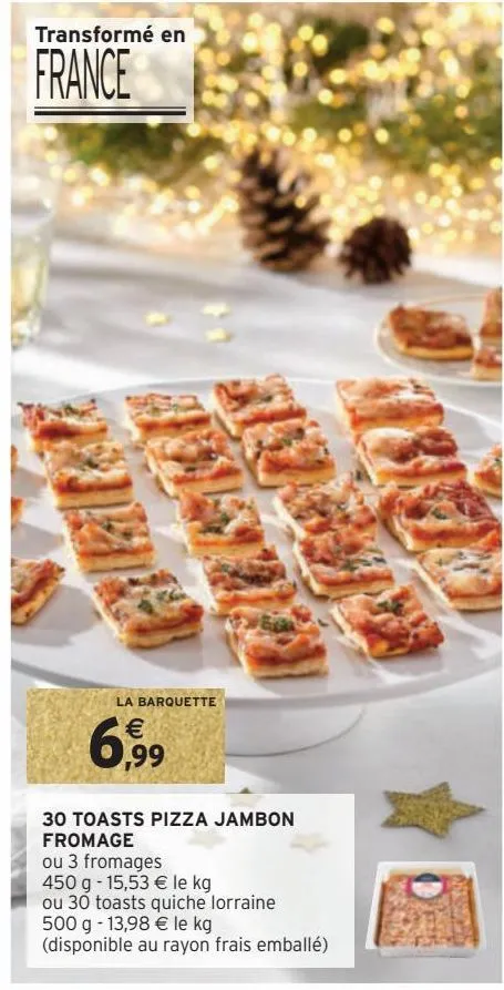 30 toasts pizza jambon fromage