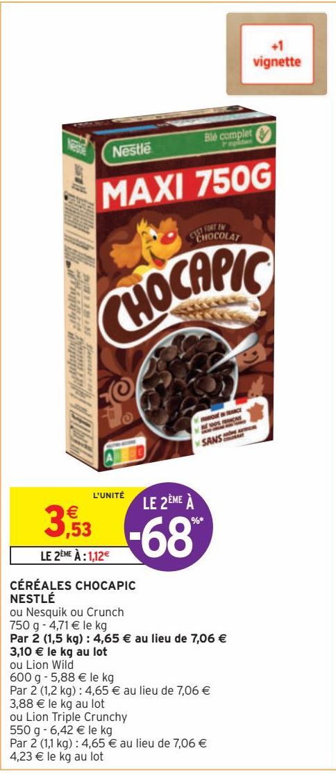 CÉRÉALES CHOCAPIC NESTLÉ