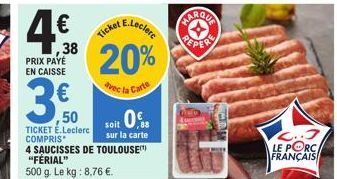 saucisses E.Leclerc