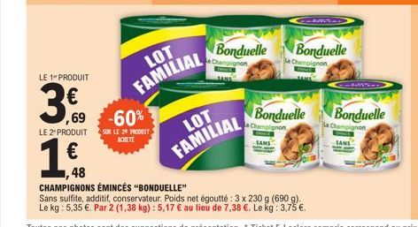 champignons Bonduelle