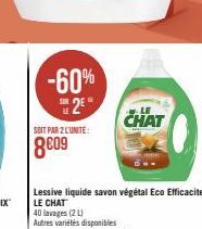 -60%  2²  SOIT PAR 2 LUNITE:  8009  CHAT 