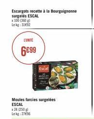 moules farcies Escal