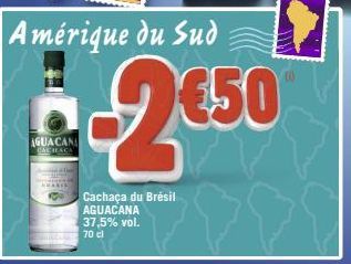 Amérique du Sud  AGUACANA CACHACA  HARIS  2€50 