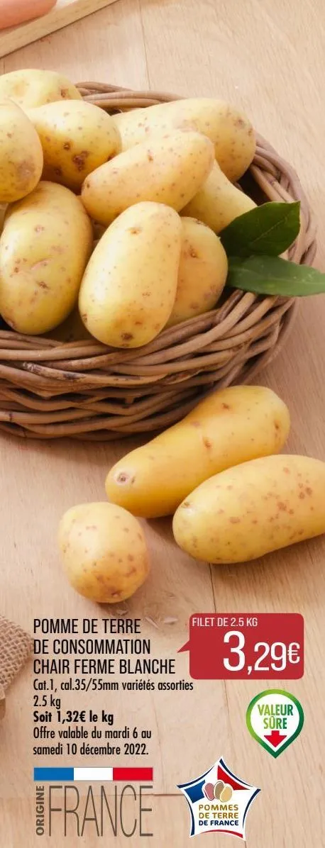 pomme de terre de consommation chair ferme blanche 