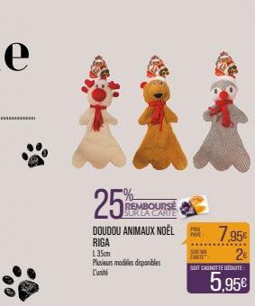 DOUDOU ANIMAUX NOËL  RIGA  