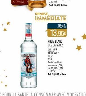 RHUM BLANC DES CARAÏBES CAPTAIN MORGAN