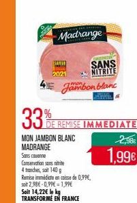 MON JAMBON BLANC MADRANGE