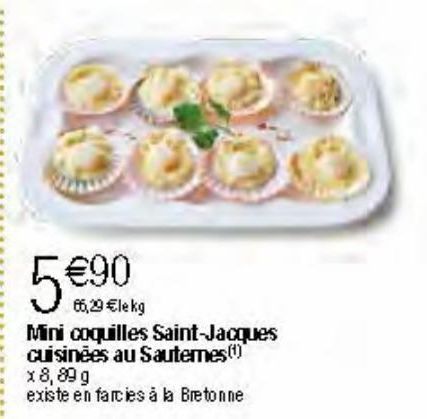 Mini coquilles Saint-Jacques cuisinées au Sautemes