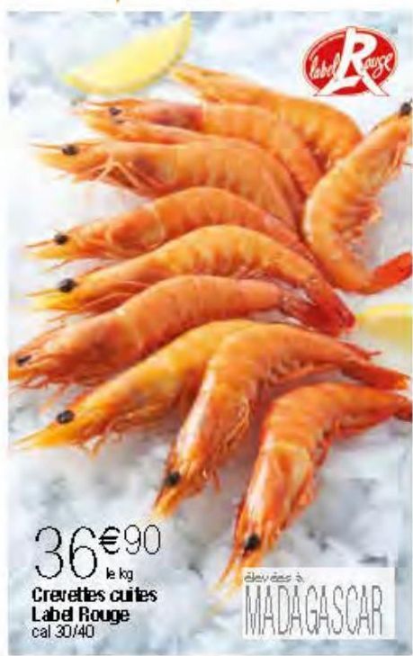 Crevettes cuites Label Rouge