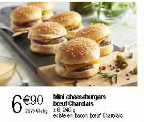 Mini cheeseburgers boeuf Chardais