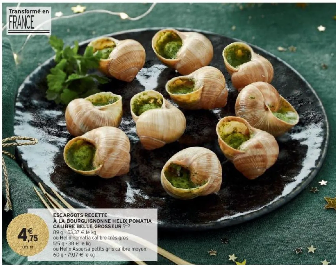 escargots recette à la bourguignonne helix pomatia calibre belle grosseur