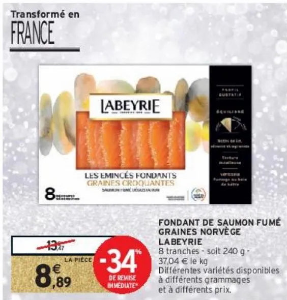 fondant de saumon fumé graines norvège labeyrie