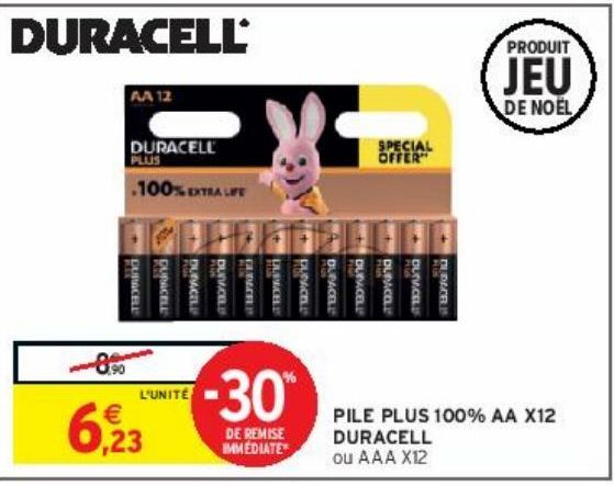 PILE PLUS 100% AA X12 DURACELL
