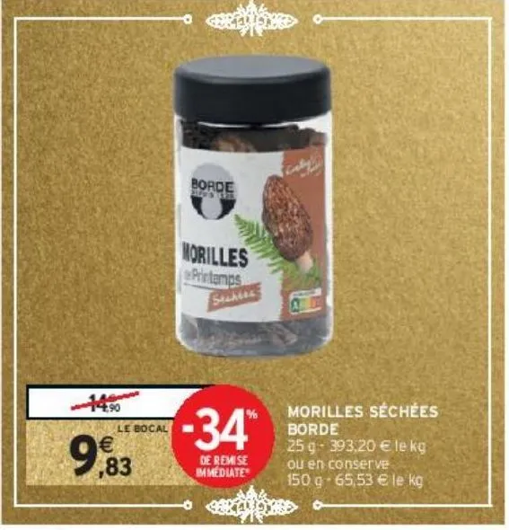 morilles séchées borde