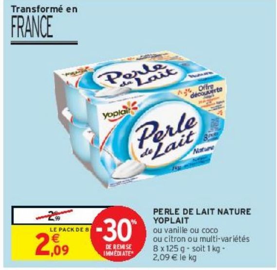 PERLE DE LAIT NATURE YOPLAIT