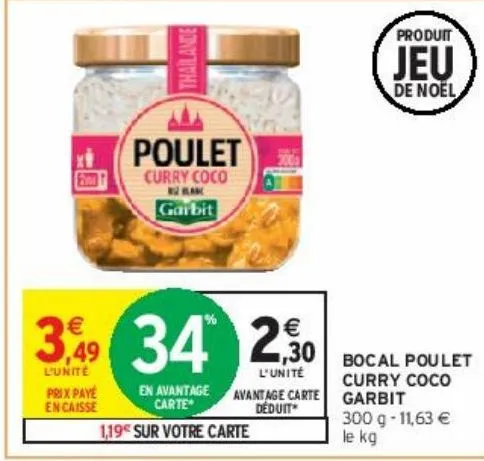 bocal poulet curry coco garbit