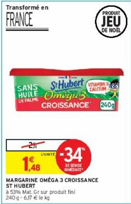 margarine oméga 3 croissance st hubert