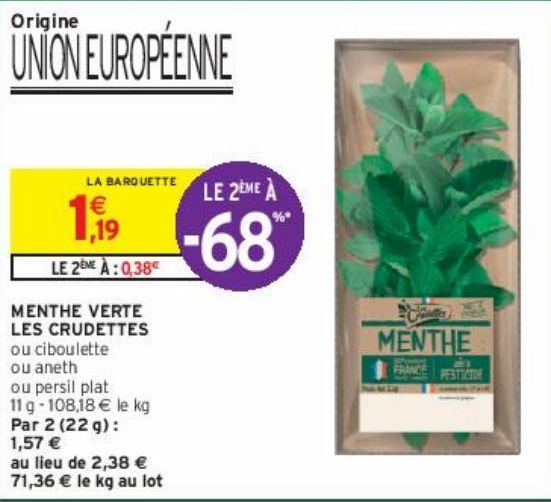 MENTHE VERTE LES CRUDETTES