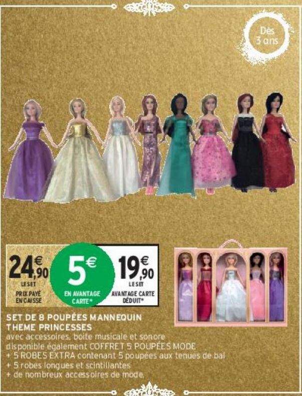 SET DE 8 POUPÉES MANNEQUIN THEME PRINCESSES