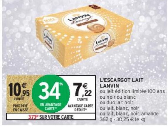 L'ESCARGOT LAIT LANVIN