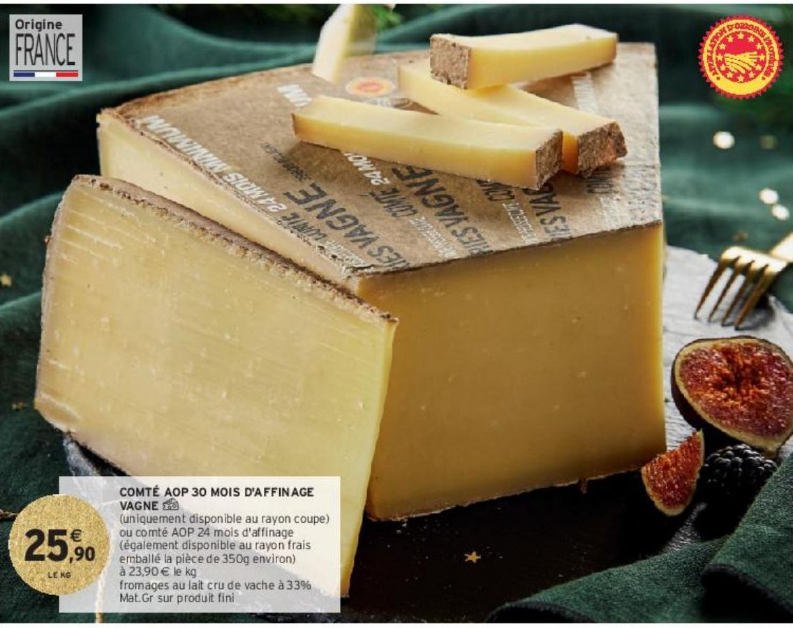 COMTÉ AOP 30 MOIS D'AFFINAGE VAGNE