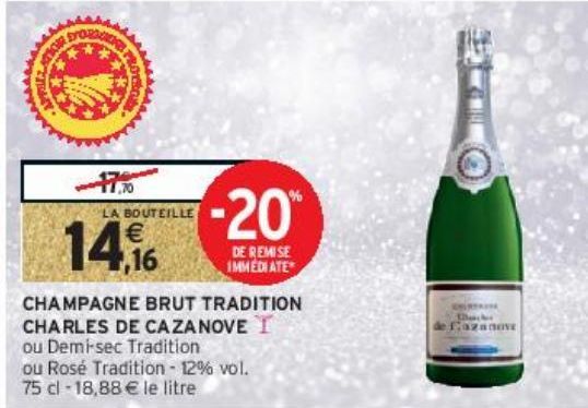 CHAMPAGNE BRUT TRADITION CHARLES DE CAZANOVE