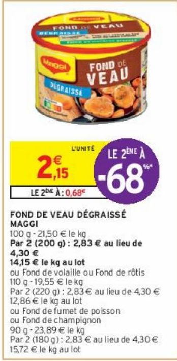 FOND DE VEAU DÉGRAISSÉ MAGGI