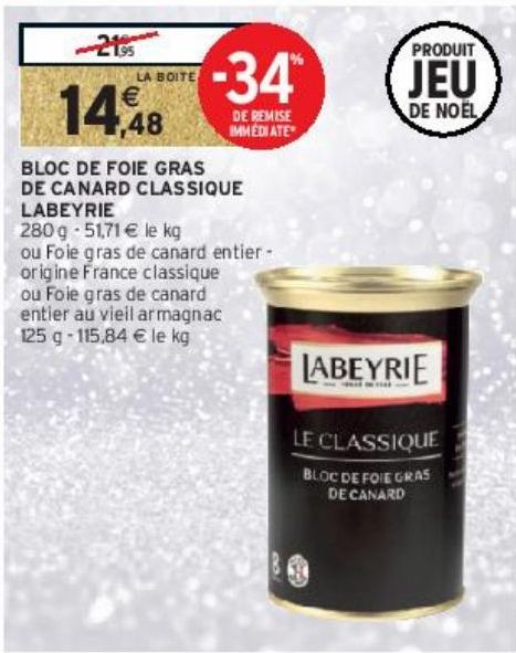 BLOC DE FOIE GRAS DE CANARD CLASSIQUE LABEYRIE