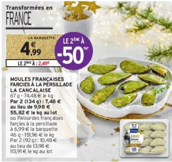 moules françaises farcies à la persillade la cancalaise