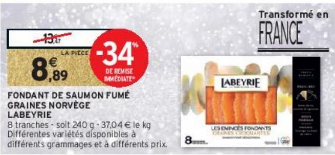 FONDANT DE SAUMON FUMÉ GRAINES NORVÈGE LABEYRIE