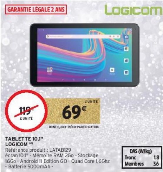 TABLETTE 10.1'' LOGICOM (d)