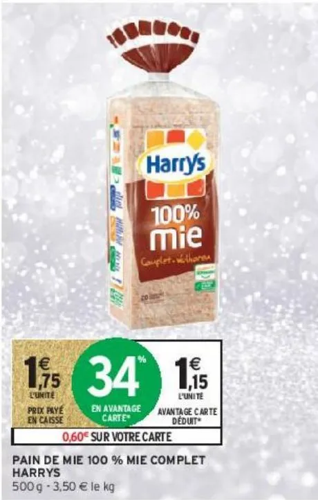 pain de mie 100 % mie complet harrys