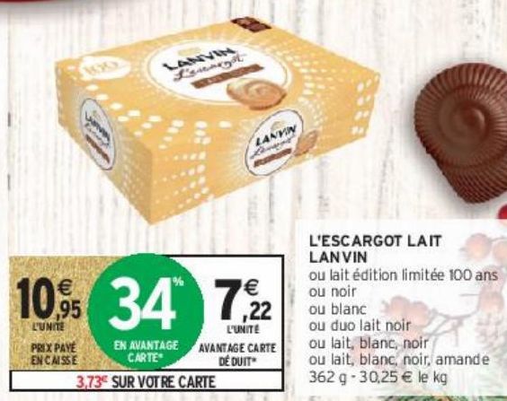 L'ESCARGOT LAIT LANVIN