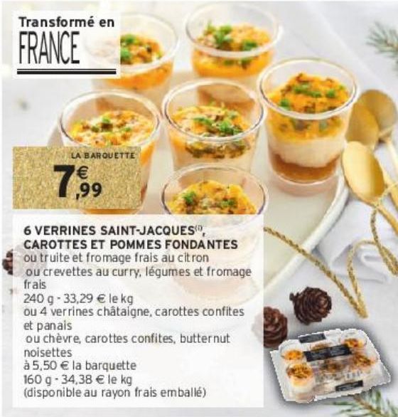 6 VERRINES SAINT-JACQUES(i), CAROTTES ET POMMES FONDANTES