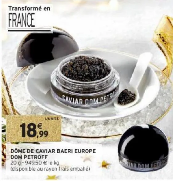 dôme de caviar baeri europe dom petroff