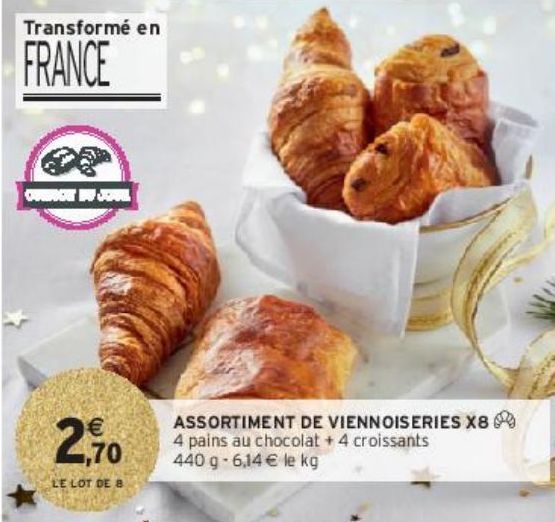 ASSORTIMENT DE VIENNOISERIES X8