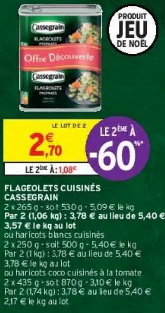 flageolets cuisinés cassegrain