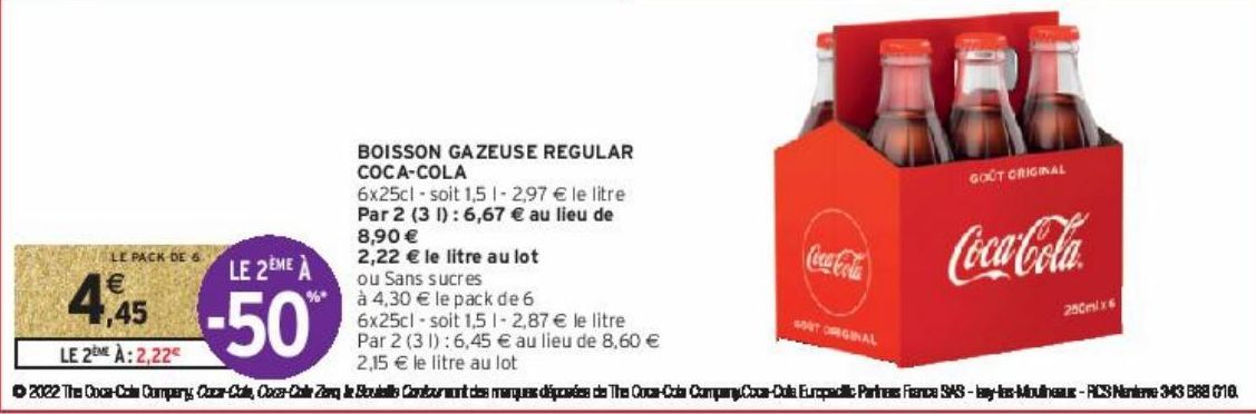 BOISSON GAZEUSE REGULAR COCA-COLA