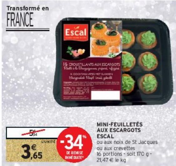 MINI-FEUILLETÉS AUX ESCARGOTS ESCAL