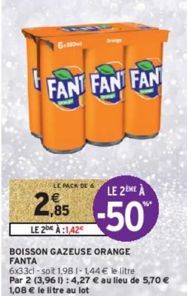 BOISSON GAZEUSE ORANGE FANTA