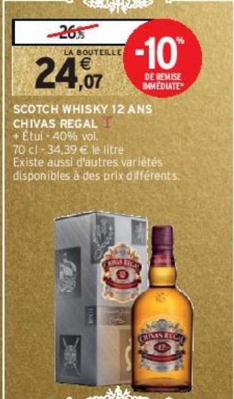 SCOTCH WHISKY 12 ANS CHIVAS REGAL