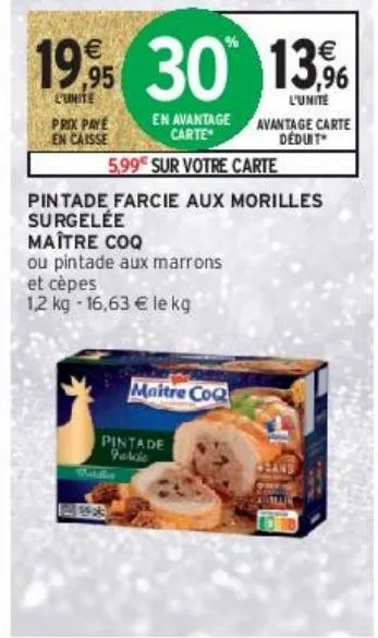 pintade farcie aux morilles surgelée maître coq